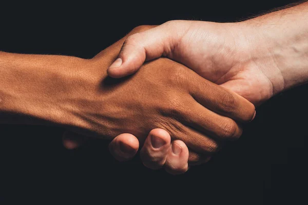 Siyah hayatlar önemlidir insan dayanıklılığı el sıkışması — Stok fotoğraf