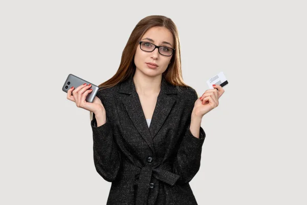 Bank safety transaction failure business woman — Stock Photo, Image