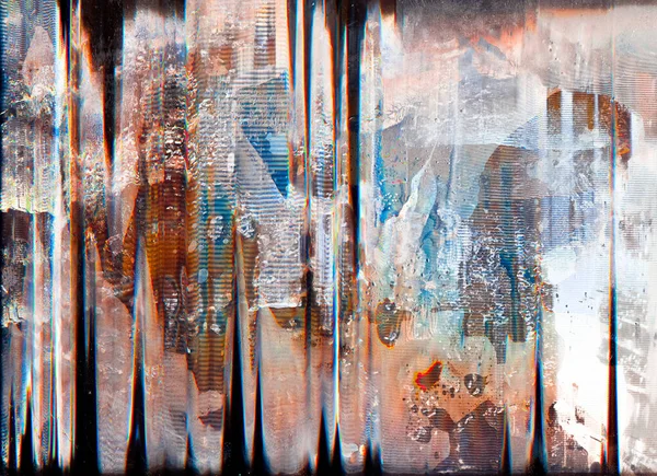 Glitch arte pintura mistura textura marrom enferrujado azul — Fotografia de Stock