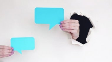 çevrimiçi sohbet simgeleri boş konuşma balonu elleri delik