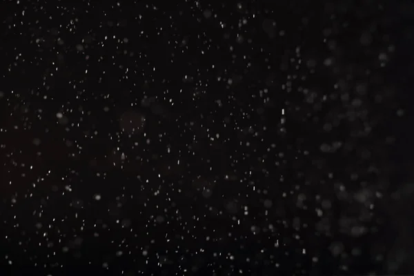 snowfall background blur flying white flakes black