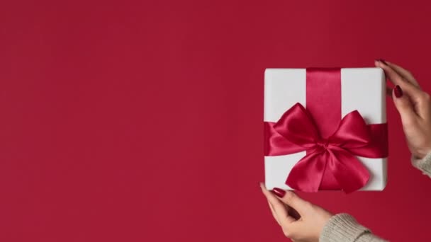 Christmas surprise gift delivery winter holidays — Stock Video