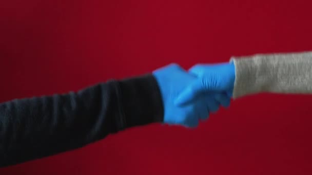 Привітання гігієни коронавірус спалах рукостискання — стокове відео