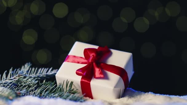 Regalo navidad Navidad sorpresa decoración festiva — Vídeo de stock