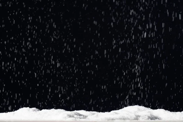 Újév háttér üdvözlő kártya fehér hó fekete — Stock Fotó