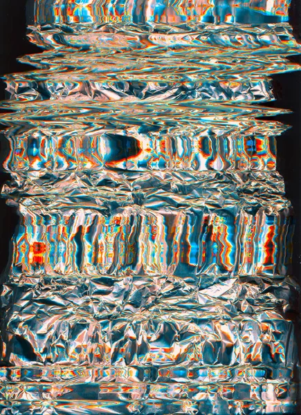 Fond abstrait irisé foil glitched — Photo