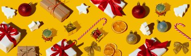 turuncu Noel arkaplan hediye deseni şenliği