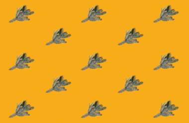 turuncu xmas arkaplan köknar ağacı dikişsiz desen