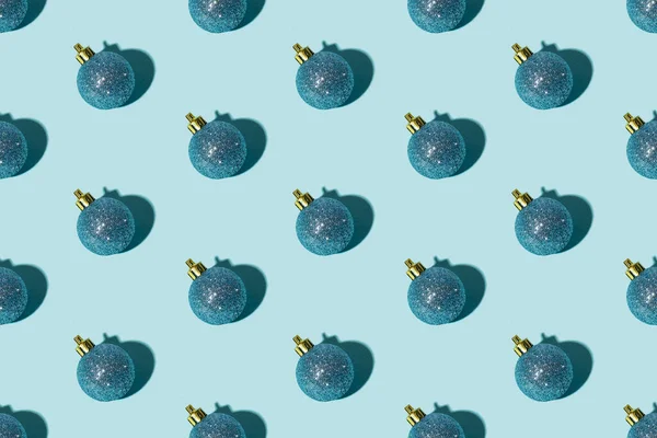 Bleu Noël fond boule motif sans couture — Photo