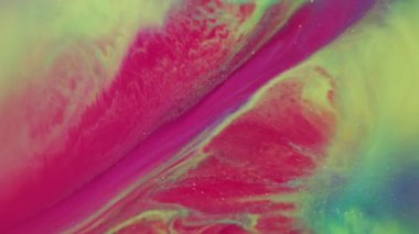 Boya sıçrama karışımı. Dalgalanma sıçraması. Soyut yaratıcı bokeh arkaplan üzerinde ışıldayan kırmızı mor renkli su parçacıkları.