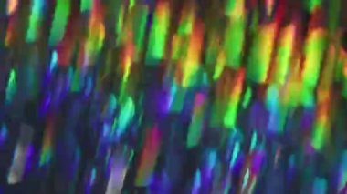 Renk yansıması. Bulanık kristal soyut. Parlak parlak ışık saçan prizma gökkuşağı mercekli Bokeh ışığı modern arka planda parlıyor..