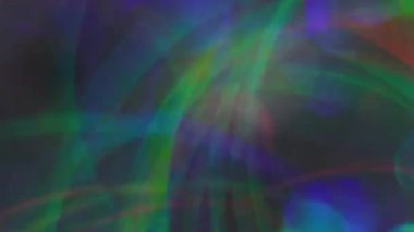 Kaleydoskop yuvarlak. Bulanık disko dokusu. Çember hareketi. Renkli yeşil kırmızı lens. Soyut bokeh ışık arkaplanı üzerinde hareket ediyor..