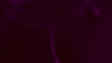 Gaz buharı. Duman pigmenti. Odaklanmamış mor neon rengi su akrilik dokusu soyut kara sanatın yaratıcı arka planında yüzüyor..