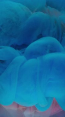 Dikey video. Çiçek çemberi. Boya sıçraması. Odaklanmamış kırmızı turuncu renkli yuvarlak çerçeve duman bulutu içinde gül tomurcuğu soyut sanat arkaplanı.