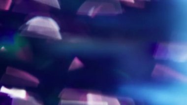 Girdap ışığı. Odaklanamayan kristal sızıntısı. Parıldayan parlak mercek mavi mor yanıp sönen parlak parlak ışık soyut arka planı yansıtıyor..