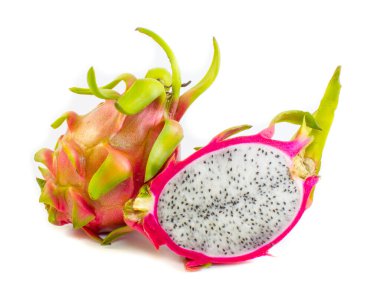 Tayland meyvesi, beyaz arka planda Ejderha meyvesi.