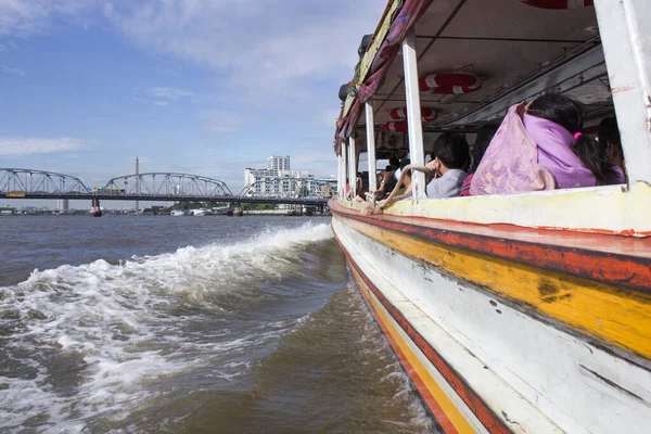 Het Toerisme Reizen Bangkok Door Chao Phraya Express Boat — Stockfoto