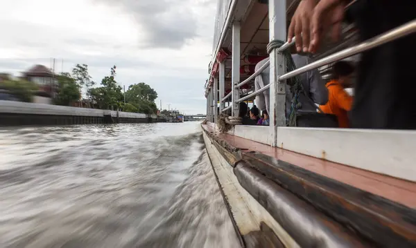Tourism Travel Bangkok Chao Phraya Express Boat Motion Blur — Stock Photo, Image