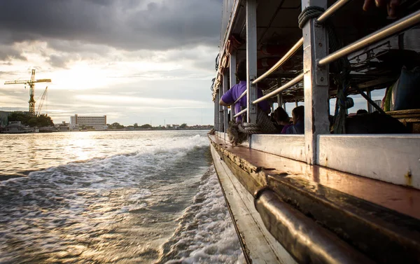Tourism Travel Bangkok Chao Phraya Express Boat Selective Focus — Stock Photo, Image