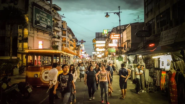 Bangkok Tajlandia Czerwca 2016 Khao San Road Jest Miejscem Festiwalu — Zdjęcie stockowe