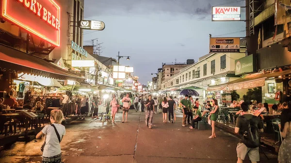 Bangkok Tajlandia Czerwca 2016 Khao San Road Jest Miejscem Festiwalu — Zdjęcie stockowe