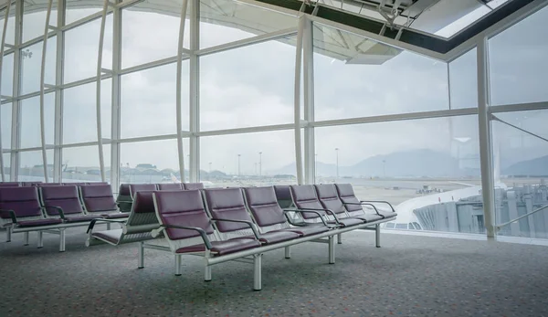 Krzesło Dla Pasażerów Lotnisku — Zdjęcie stockowe
