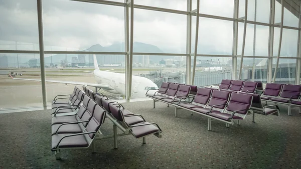 Chaise Pour Les Passagers Aéroport — Photo