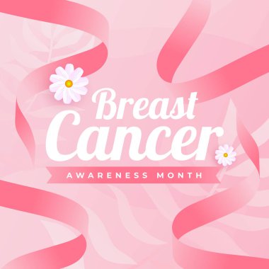 Göğüs Kanseri Farkındalığı Ay tasarımı pembe kurdele elementleriyle