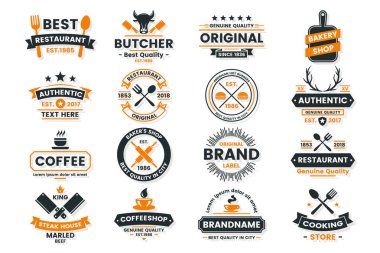 Vintage Retro vektör Logo afiş, poster, afiş için