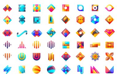 Modern en az vektör Logo afiş, poster, afiş için