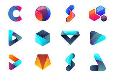 Modern en az vektör Logo afiş, poster, afiş için