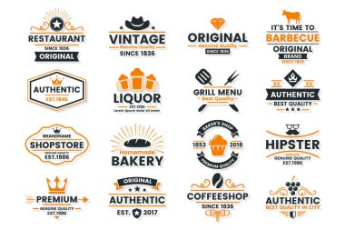 Vintage Retro vektör Logo afiş, poster, afiş için