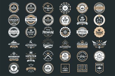 Vintage Retro vektör Logo afiş, poster, afiş için