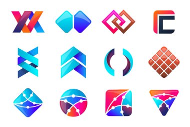 Modern en az vektör Logo afiş, poster, afiş için