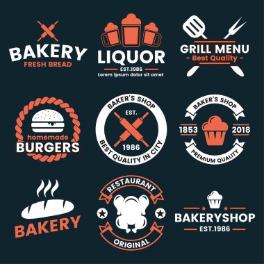 Vintage Retro vektör Logo afiş, poster, afiş için