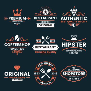 Vintage Retro vektör Logo afiş, poster, afiş için