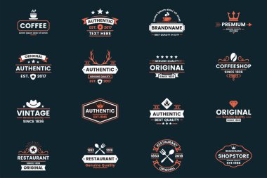 Vintage Retro vektör Logo afiş, poster, afiş için