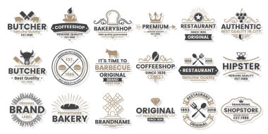 Vintage Retro vektör Logo afiş, poster, afiş için