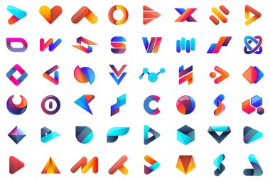 Modern en az vektör Logo afiş, poster, afiş için