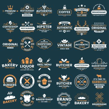 Vintage Retro vektör Logo afiş, poster, afiş için