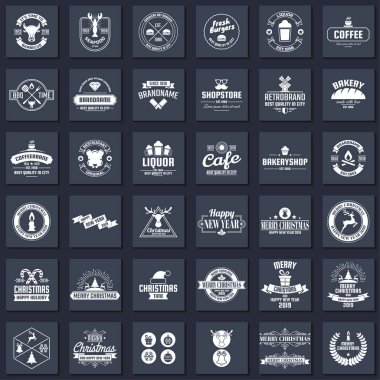 Vintage Retro vektör Logo afiş, poster, afiş için