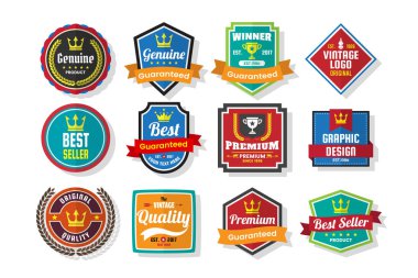 Vintage Retro vektör Logo afiş, poster, afiş için