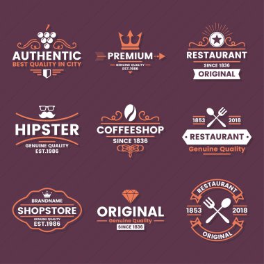 Vintage Retro vektör Logo afiş, poster, afiş için