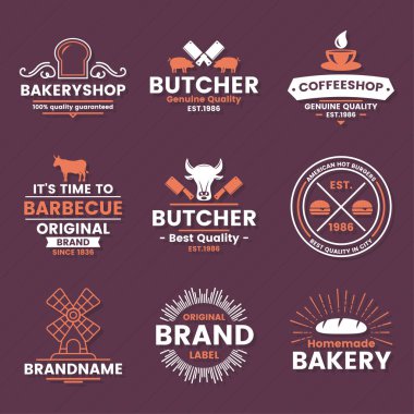 Vintage Retro vektör Logo afiş, poster, afiş için