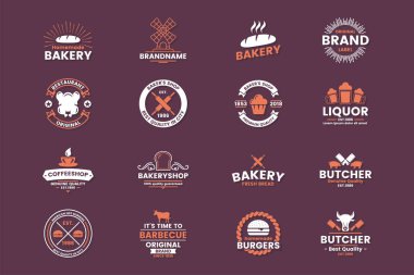 Vintage Retro vektör Logo afiş, poster, afiş için