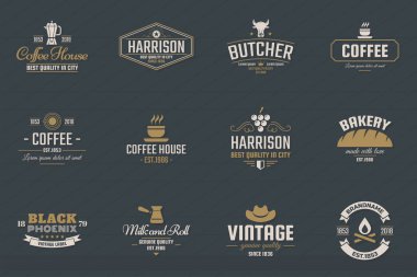 Vintage Retro vektör Logo afiş, poster, afiş için