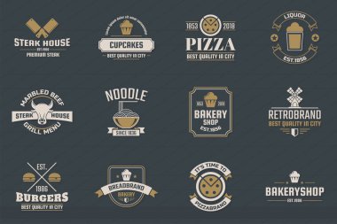 Vintage Retro vektör Logo afiş, poster, afiş için