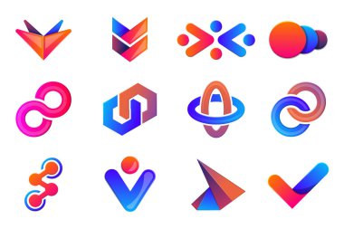 Modern en az vektör Logo afiş, poster, afiş için