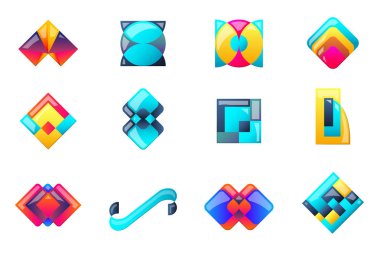 Modern en az vektör Logo afiş, poster, afiş için