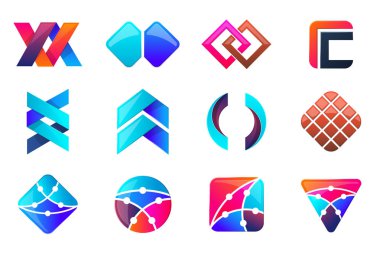 Modern en az vektör Logo afiş, poster, afiş için